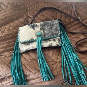 American darling hair on hide crossbody purse